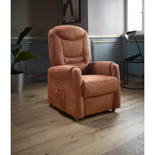 sit&more TV-Sessel Morten Kunstleder 76 x 113 x 78 cm Braun mit Motor und Aufstehhilfe