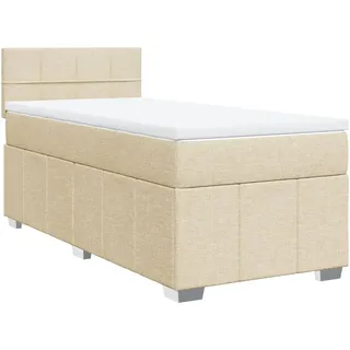Boxspringbett mit Matratze Creme 80x200 cm Stoff - Creme