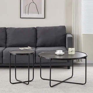 Milton & Oldbrook Couchtisch Set Navarre Marmor Schwarz - Schwarz