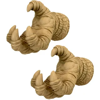 Design Toscano Talons von Dunheviel Drache Gothic-Dekor Wandskulpturen, Polyresin, gotischer stein, 18 cm, 2er Set