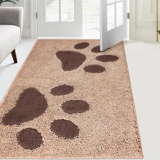 FCSDETAIL Schmutzfangmatte waschbar 84 x 150 cm, Fußmatte Innen, absorbierend Fussmatte, rutschfeste Sauberlaufmatte, wasserdicht Teppich für Hund, Eingang, nasse Pfoten