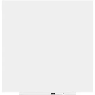 ROCADA Whiteboard weiß SKIN PRO magnethaftende Schreibtafel 100x100 cm | klare Notizen, Platz für Ideen, Hoch- und Querformat, Zettel per Magnet fixieren, Ablageschale griffbereit, Zubehör dabei
