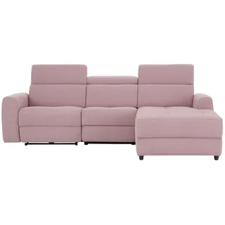 Home Affaire Ecksofa »Sentrano, L-Form,« 275 cm, man. o. elektr. Relaxfunktion und USB/Kopfverstellung rosa