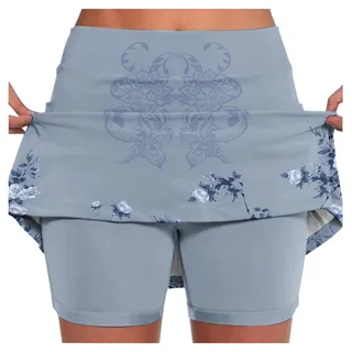 Rock Mit Hose Drunter Hosenrock Damen Knielang 2 In 1 Shorts Tennis-Shorts Für Skort Fahrrad Kurze Elegant Golf
