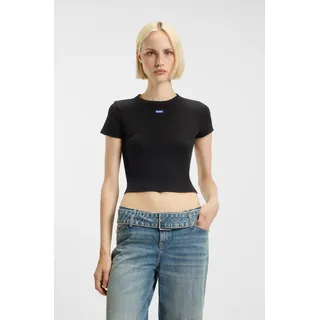 HUGO T-Shirt "Baby Tee" in verkürzter Länge, schwarz