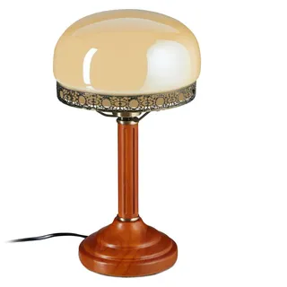 Relaxdays Tischlampe Beige Antik Look