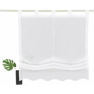 MY HOME Raffrollo »Carpi« mit Schlaufen Transparent, Voile, Polyester, weiß
