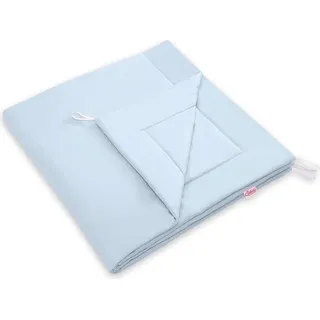 Doppelseitige Spielmatte – Matte – 100 % Baumwolle, waschbar, für Tipi-Zelte, blau - Blau