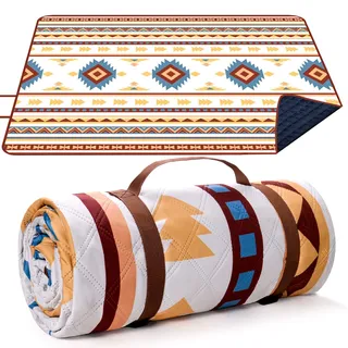 LARUTAN Extra große, wasserdichte Picknickdecke, 200 x 300 cm, faltbare Stranddecke mit Tragegriff, Strandmatte, gemütlich und waschbar, für Familienurlaub, Garten und Picknick (Outlet)