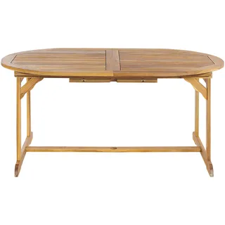 Beliani Gartentisch Ausziehbar 160/220 x 100 x 74 cm Hellbraun