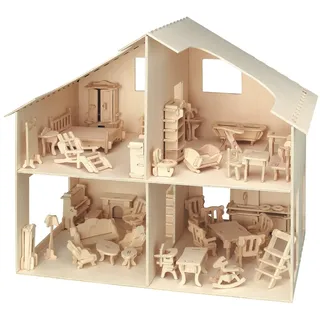 Peter Bausch GmbH & Co. KG Holzpuppenhaus mit Möbeln weiß M880
