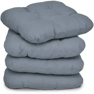 Beautissu Sitzkissen 40 x 40 x 8 cm grau 4-tlg.