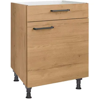 Nobilia Kochfeldumbauschrank , Eichefarben , Metall , 1 Fächer , 1 Schubladen , einzeln stellbar , 60x87x56 cm , Blauer Engel, Pefc, Goldenes M, Made in Germany, DGM-Klimapakt , Küchen, Küchenmöbel, Küchenschränke, Geräteumbauschränke