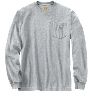 CARHARTT Workwear Pocket K126 Langärmeliges Taschen-T-Shirt | heather Grey - S
