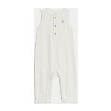 Boys M&S Collection Pure Cotton Romper (0-3 Yrs) - Ivory, Ivory - 2-3Y