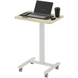 Gisaae Computertisch Stehpult höhenverstellbar Laptoptisch mit Rollen 65x48cm , Gelb , Holzwerkstoff , 65x108x48 cm , Büromöbel, Schreibtische, Computertische