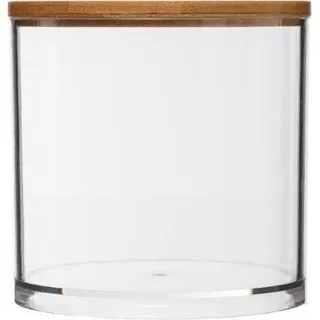 5Five Simply Smart Wattepadspender Selena, Abschminktuchspender, Kunststoff, Bambus, 9.6 cm, 161082 - Transparent