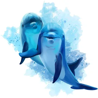 yabaduu Meerestiere Wandtattoo Ozean Wandaufkleber für Kinderzimmer Mädchen Jungen Babyzimmer Badezimmer Fenster Wand Deko Wandsticker Dekoration Y003 (03 Delfine, 20x20cm)