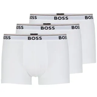 BOSS Herren 3er-Pack Shorts aus Stretch-Baumwolle, Normale Passform Badehose, Weiss/opulenter Garten, Large