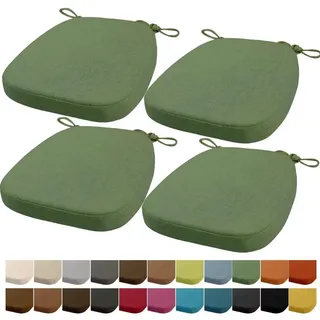 Orumrud 43x40x33CM(3CM Dicke) Stuhlkissen, Gartenstuhl Sitzkissen, Esszimmerstuhl Sitzkissen, waschbar, mit Reißverschluss, Riemen, rutschfestes Sitzkissen für Gartenstuhl (Achatgrün 4 Stück)
