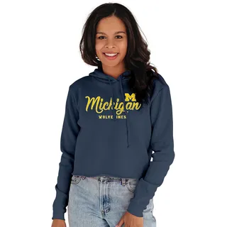 Blue 84 Damen Vintage Crop Hoodie, Team-Farbe, Medium