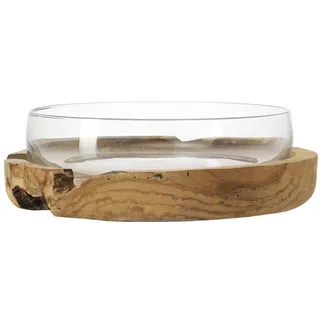 LEONARDO Schale Teak 39 cm Glas Braun