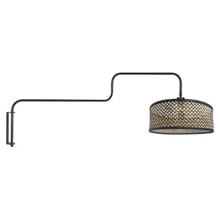 Steinhauer - wandleuchte - Bloeba - natürlich schwarz - bambus metall - Ø 40cm - E27 - 4181ZW - Schwarz