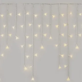 EMOS LED-Eisregen Lichterkette, 5m Weihnachtslichterkette + 5m Zuleitung, 8 Lichtmodi, Fernbedienung und Netzteil mit Timer, 300 LEDs, IP44 für Innen und Außen, Warmweiß