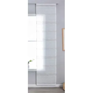 Gardinenbox Halbtransparente Schiebegardine mit Paneelwagen HxB 245x60 cm Taupe »Frankfurt« Leinenbindung Linienmuster Formstabil Robust 202460P_AMA