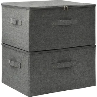 vidaXL Aufbewahrungsboxen 2 Stk. Stoff 43x34x23 cm Anthrazit - Grau