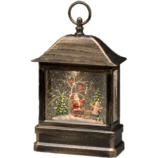 Konstsmide Weihnachtsmann und Kind LED Schneelaterne mit 8,5 x 17,5 x 25 cm