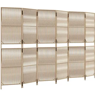 vidaXL Paravent 6-TLG. Beige Poly Rattan