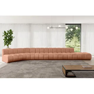 altdecor Eckcouch Samt 2-Sitzer Apricot