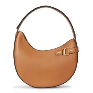 Lauren Ralph Lauren für Damen. 431980156003 Große Tasha Schultertasche aus braunem Leder (OSFA), Lässig