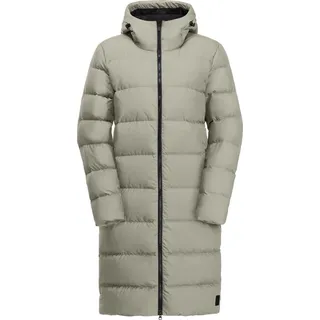 Jack Wolfskin Winter-Daunenmantel Frozen Palace Coat 2024 (winddicht, wasserabweisend) beige Damen