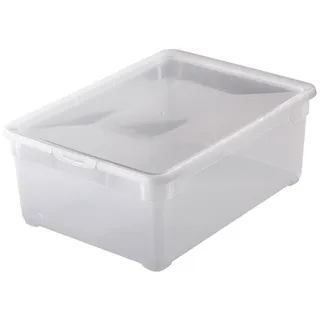 Rotho Aufbewahrungsbox "Clear Box" 10 l mit Deckel, 36,5 x 26,5 x 14 cm - Transparent