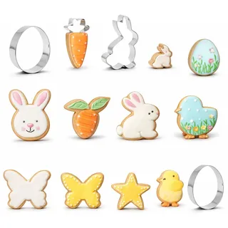 16er Ausstecher Ostern Set - Ausstechform zum Backen - Keksausstecher & Ausstechform & Plätzchen & Backform