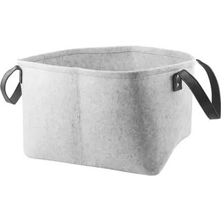 1 Stück Aufbewahrungskorb Filz Faltbar, Filzkorb Grau Rechteck, Filztasche mit Zwei Weichen Griffen, für Kleidung, Accessoires, Handtücher und Kinderspielzeug Aufzubewahren, Groß 39 x 29 x 25 cm