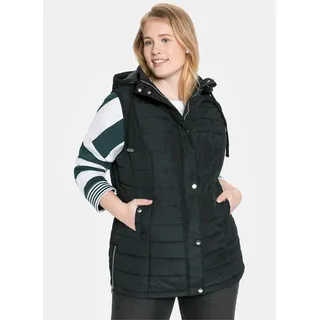 Longweste SHEEGO, Damen, Gr. 50, schwarz, 100% Polyester, unifarben, Westen Longweste