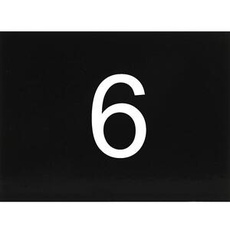 Nummernschild selbstklebend, 40 x 30 mm, Type 6, Kunststoff schwarz glänzend
