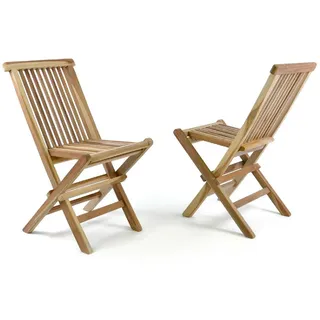 VCM Gartenstuhl »2er Gartenstuhl Kinder Klappstuhl Holz Teak« (), braun