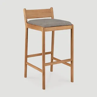 Ethnicraft Jack Outdoor-Barhocker Teak inkl. Sitzkissen