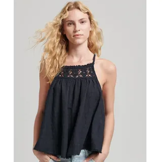 Superdry Vintage Halter Cami ärmellose Bluse - Eclipse Navy - 2XS