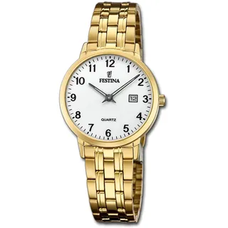 Festina Elegant Damen Uhr F20514/1 Stahl Armbanduhr Klassik gold UF20514/1