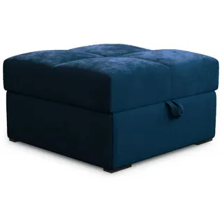 masseno Pouf Miza Stoff 65 x 38 x 65 cm Blau