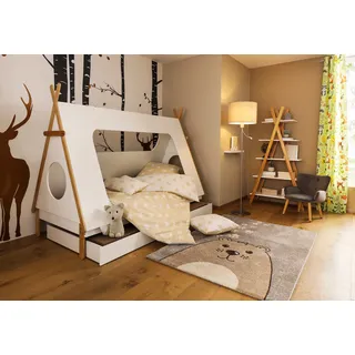 Möbilia Kinderregal Dolidoo 90 x 170 x 35 cm Pinie massiv weiß