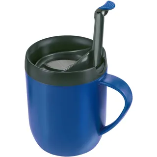 Zyliss E990003 Hot Mug Kaffeebecher, Plastik/Silikon, Blau, Thermobecher, Isoliert Reise Kaffeebecher, Filter Für Gemahlenen Kaffee, Mit Deckel, Camping Cup, Spülmaschinenfest