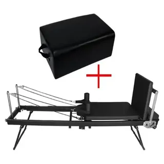 Pilates Reformer - Trainingsbett mit Fußpedal - Faltbar - Verstellbarer Widerstand - Max. Belastung 500 kg - Stahlrahmen - Feder- und Box-Typ