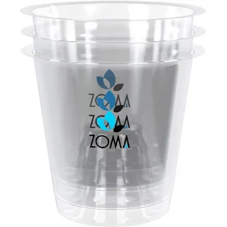 ZOMA - Set mit 3 transparenten Orchideen-Töpfen mit erhöhtem Boden, Plastik-Orchideentöpfe mit Belüftungslöchern, perfekt für die Pflege von Orchideen, hochwertiger transparenter Topf - Ø 9 cm