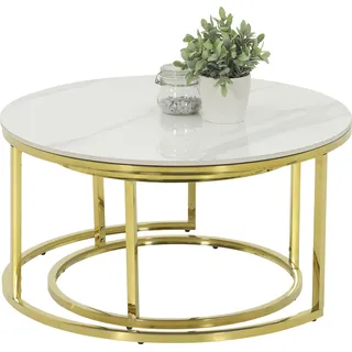 Hela Luis Weiß Gold Rund 80,6 x 41,37 cm